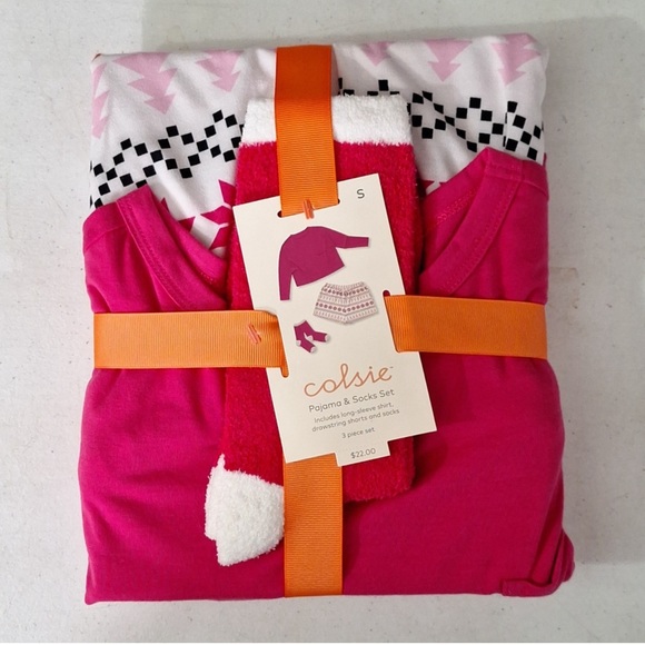 NWT Women's 3pc Socks and Pajama Set, Pink - Great Gift! - Picture 2 of 5
